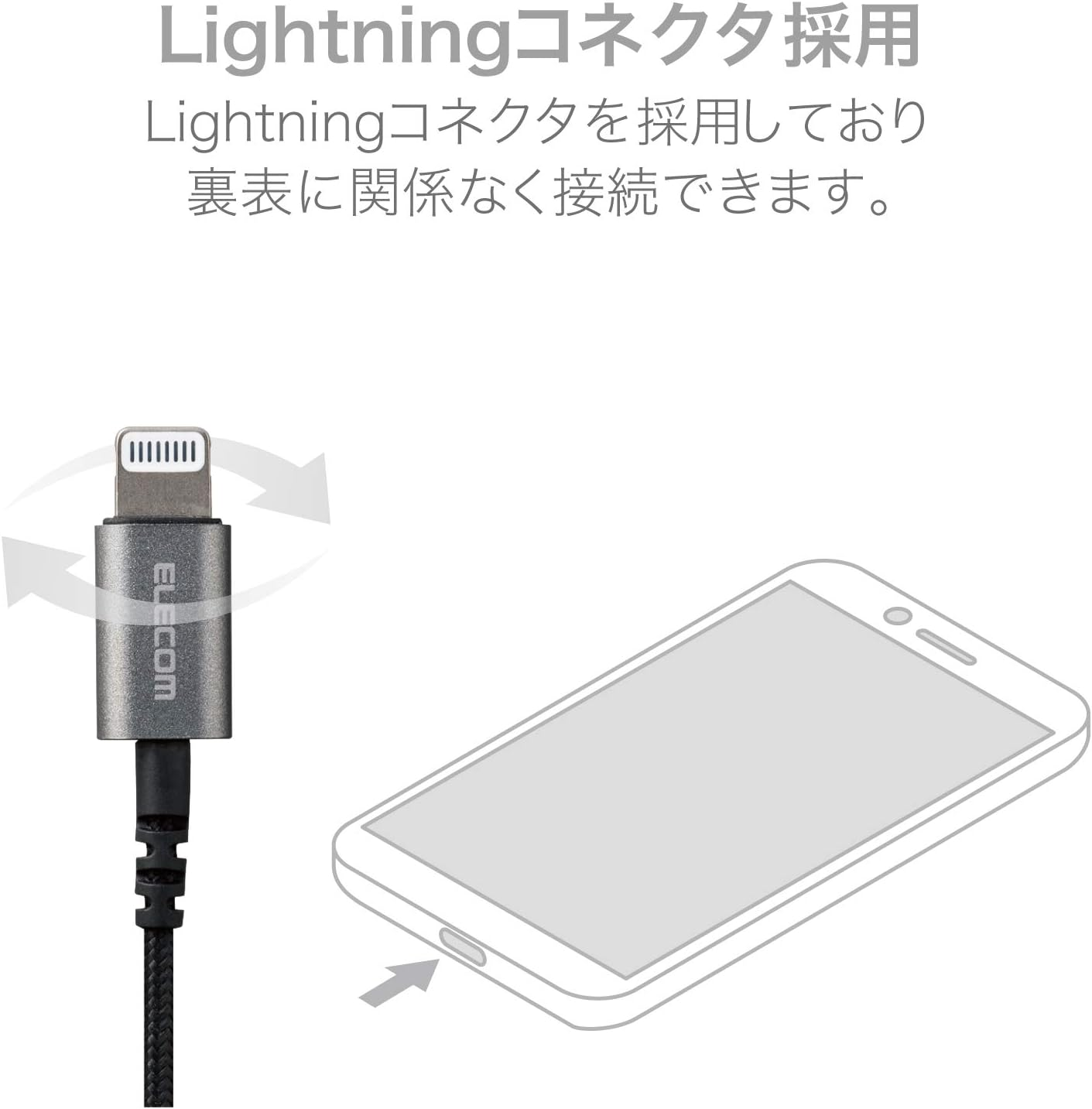 Elecom EHP-LFS10IMBK Stereo Earphones, Semi-Open Type, Lightning Lightning with Microphone, Fast Music, 0.5 Inch (13.6 Mm), Heavy Duty Cable, Black, 3.9 Ft (1.2 M)