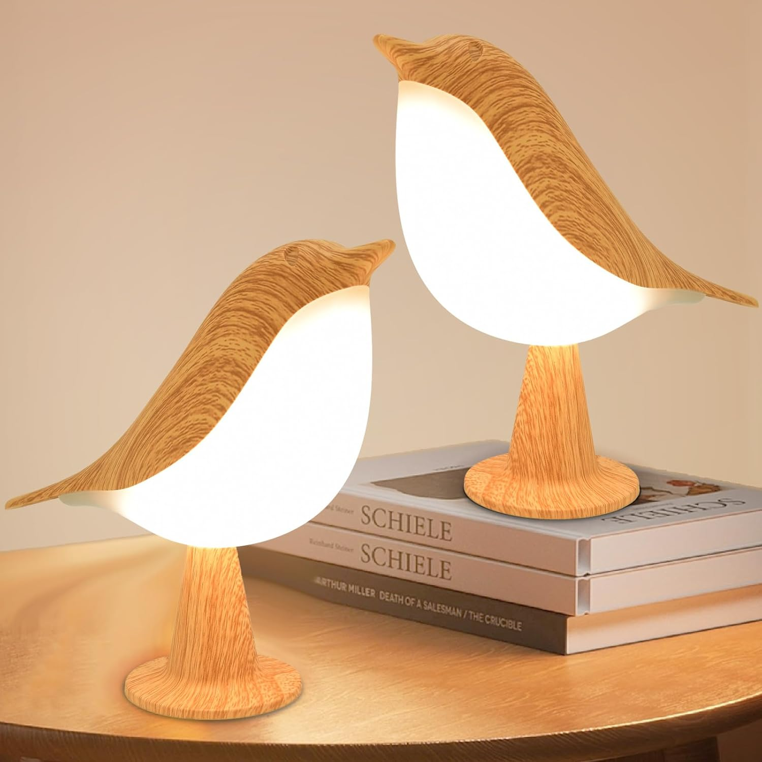 2Pack Touch Control Table Lamp, Night Light, Bedside Lamps Nightstand Lamps, 3-Way Dimmable Light with Bird Shape, USB Rechargeable, Portable Desk Lamp LED for Baby, Kids, Bedroom, Home, Office Etc