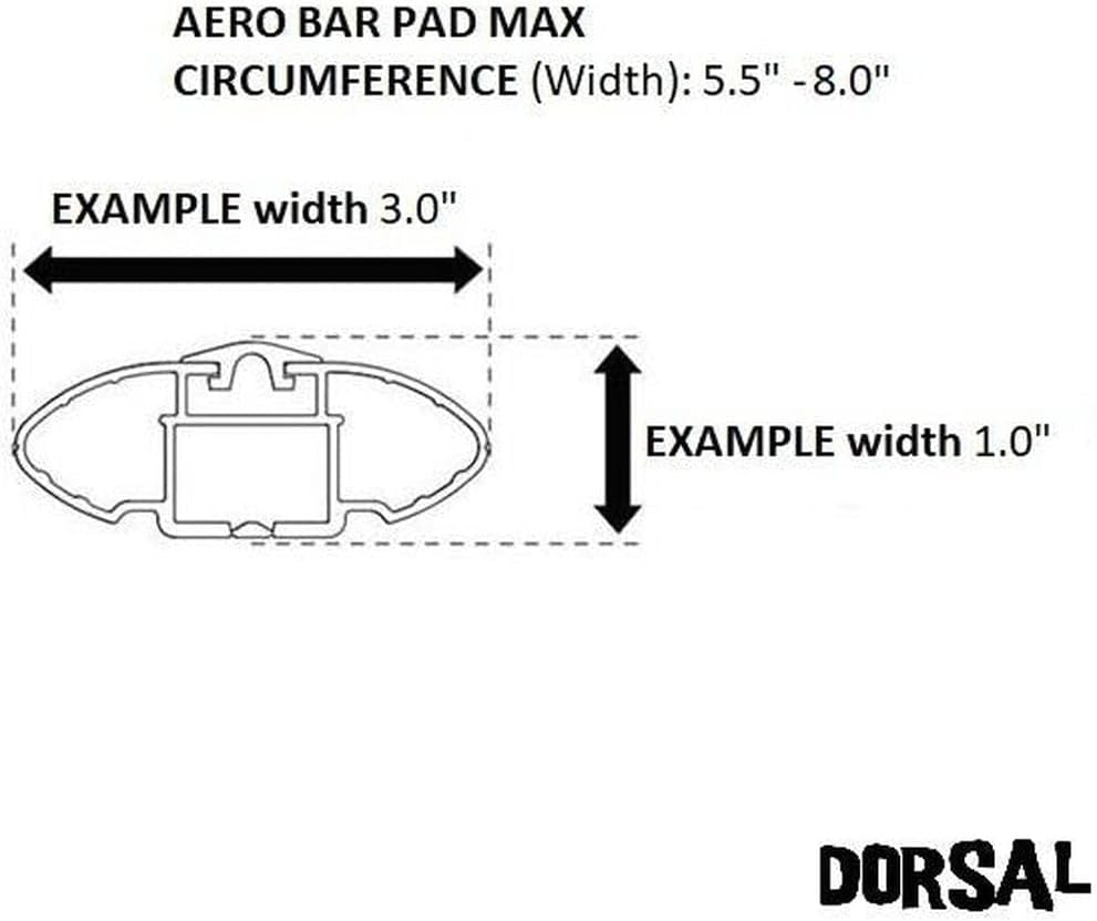 DORSAL Aero Roof Rack Pads for Crossbars - Set of 2 for Surfboards Kayaks SUP Snowboards Paddleboard and Canoe Polyester 20" Inch Factory Aero Bars (Narrow) Black image number 3
