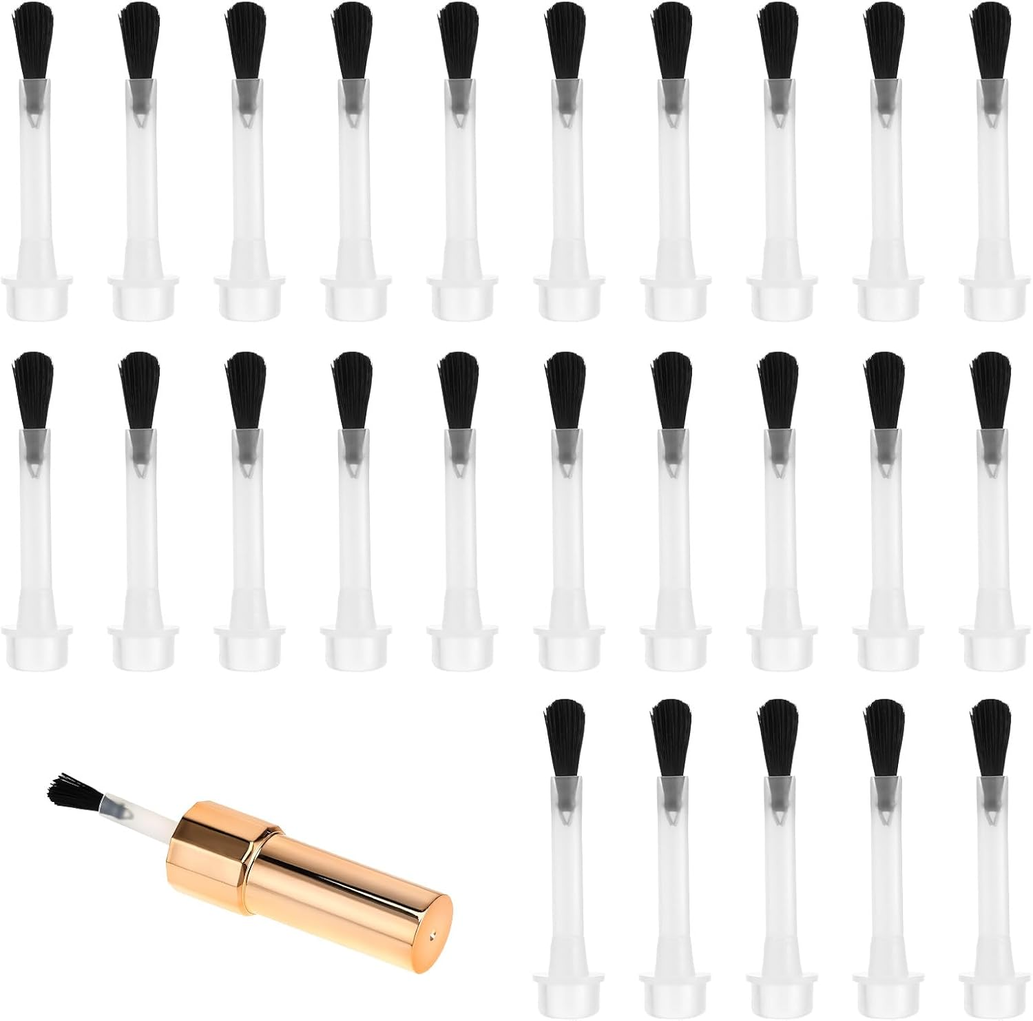 Replacement Nail Polish Brush Kit, 26 PCS Disposable Nail Polish Brush Powder Liquid Fingernail Replacement Brushes Bristles Nail Brushes with Handle for Nail Art Design Gel Polish Acrylic Application