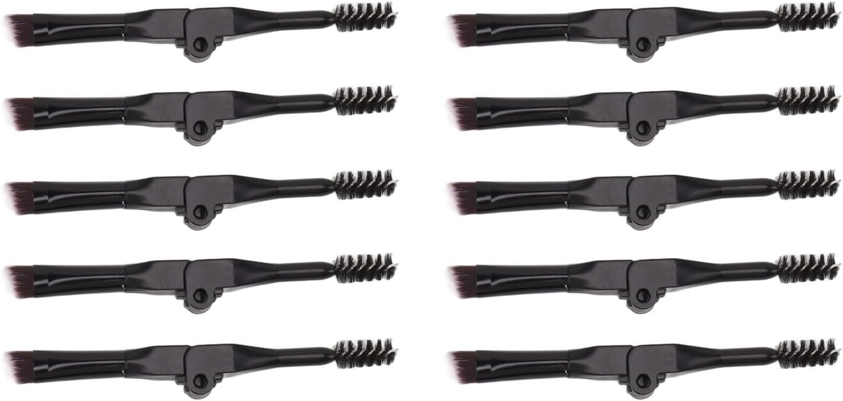 Eyebrow Brush Set Portable Foldable Dual Sided Makeup Tool for Travel Storage image number 1