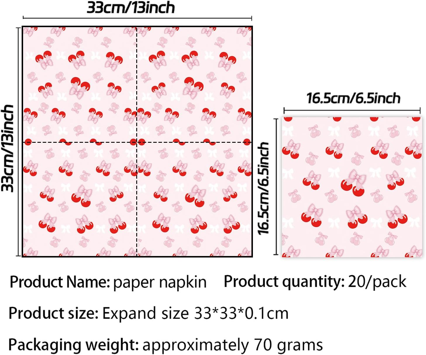 62PCS Cherry Tableware Plates Romance Red Cherry Banner Tableware Set Valentine'S Day Party Decorations Theme Dinner Disposable Paper Plates Napkins Cups Tablecloth Party Table Marry Memorial Decor image number 6