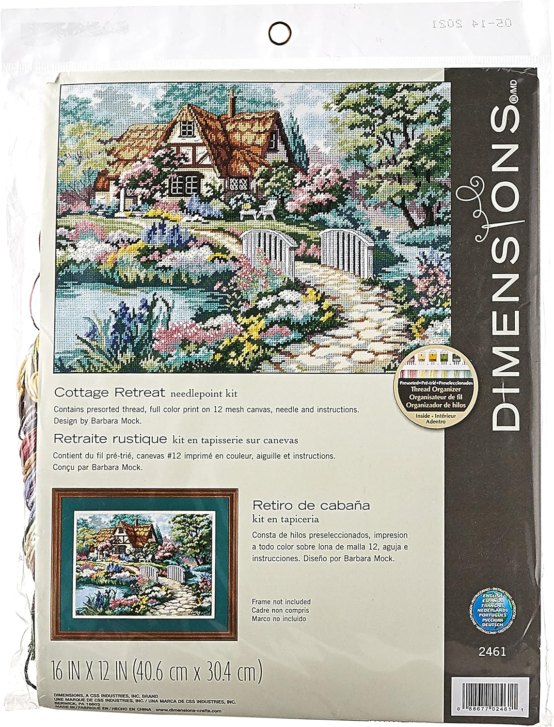 Dimensions Cottage Retreat Needlepoint Kit, 16'' W X 10'' H