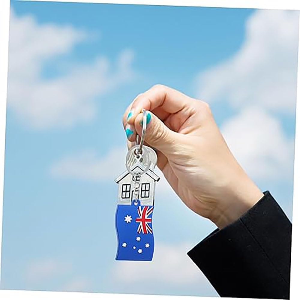 Lyhaogao 5Pcs Australian Flag Key Chain,Cute Soft Rubber Keyring Pendant for Backpack, Handbag Decor, Lightweight Durable Country Themed Accessory,For Travel and Everyday Use image number 6