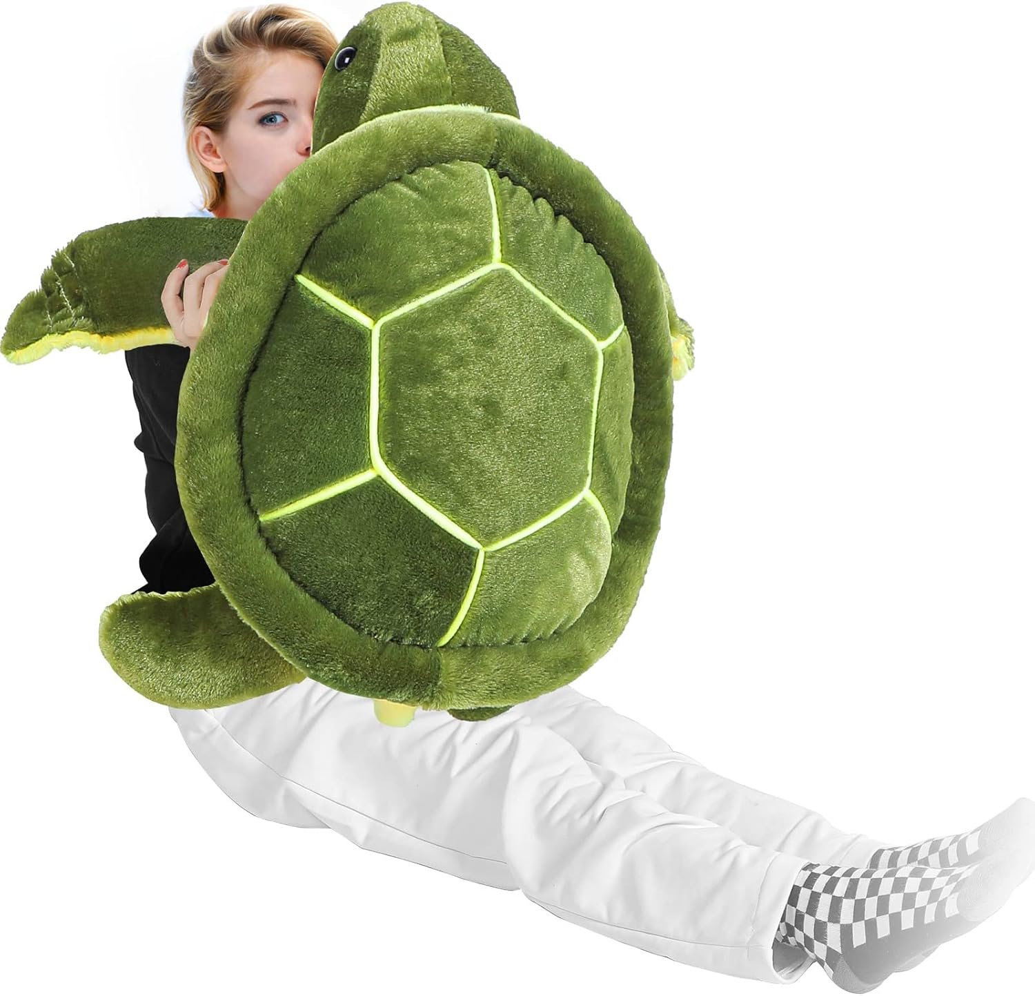 Soft Plush Sea Turtle Stuffed Animals Giant Plush Stuffed Turtle Large Ocean Life Tortoise Throw Pillow Cute Turtle Plush Birthday Valentine Easter Party Gifts for Kids and Adults (20 Inches) image number 5