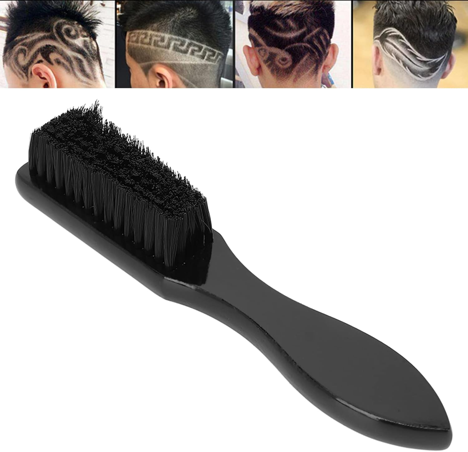 Neck Brush, Wooden Handle Fine Workmanship Skid Resistance Hair Cutting Brush Nylon Hair Brush for Hair Salon image number 2