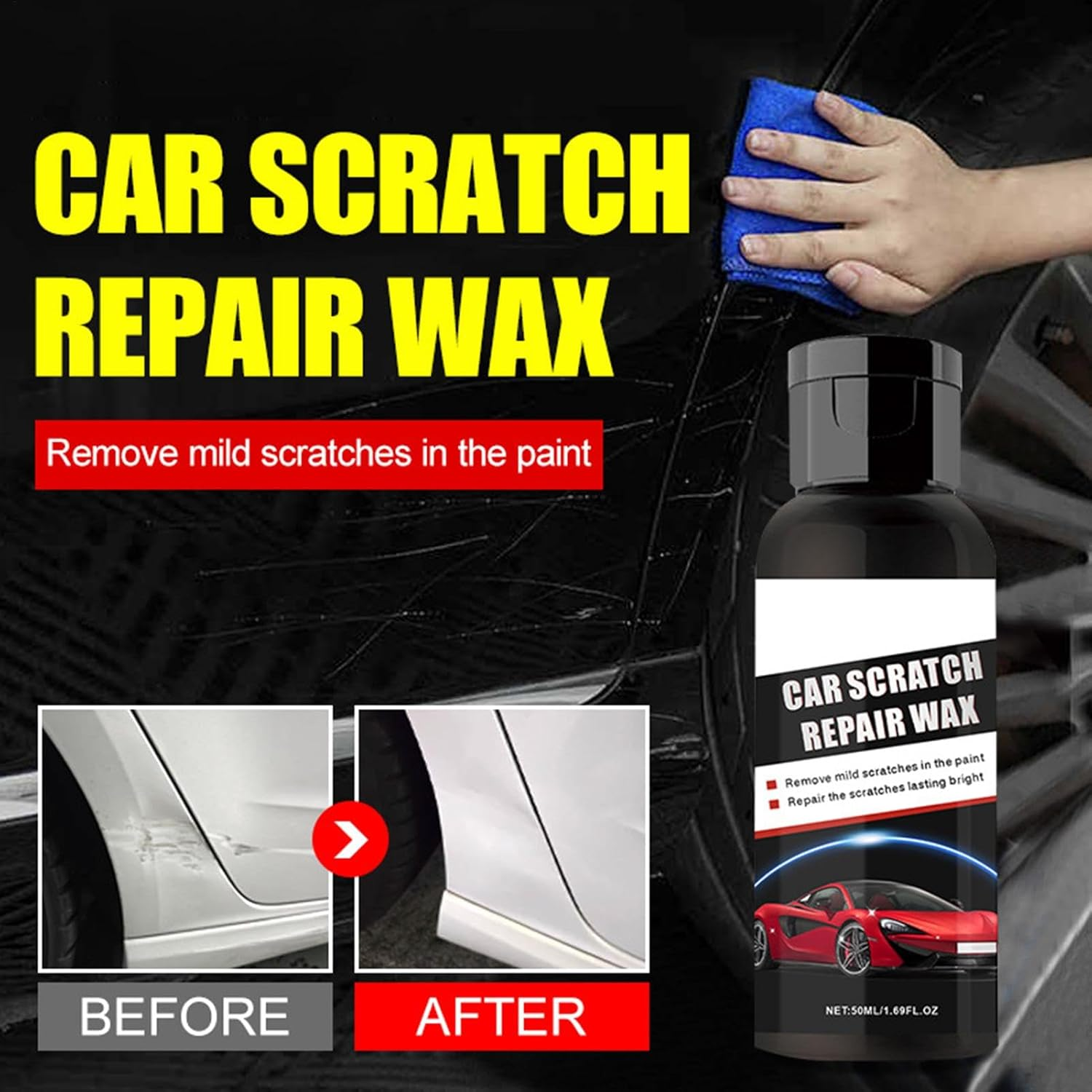 Car Scratch Remover | 50Ml Vehicles Paint Repair Paste | Car Scratch Restoration Cream for Auto, RV, Truck, Sedan, Vehicles