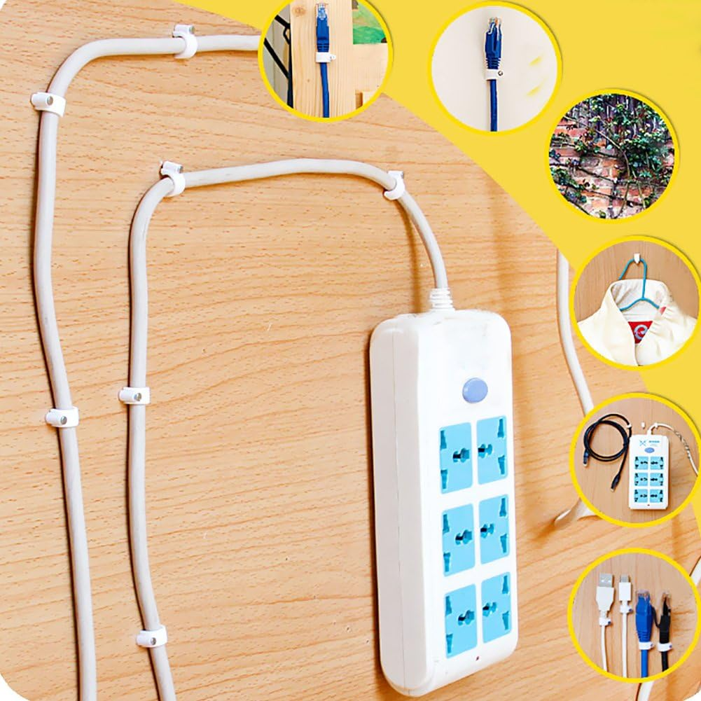 Darller 200 Pack Nail in Cable Clips Ethernet Cable Nails Tacks Clips 7Mm for Cat6 Cable - White image number 4