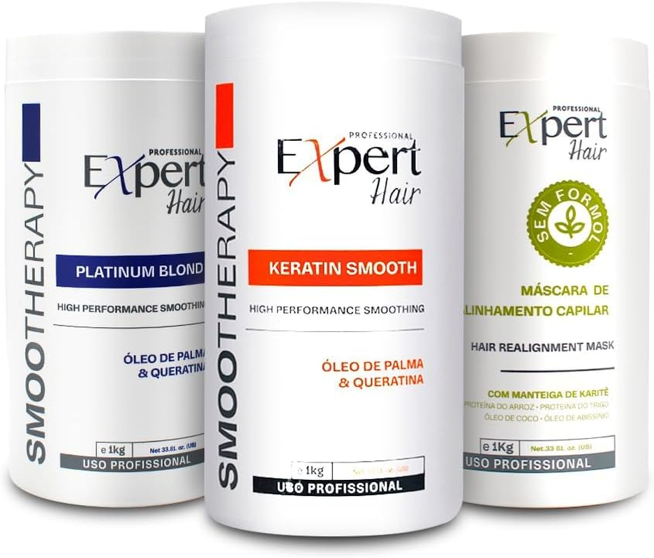 Expert Hair B-Tox Kit - Anti-Frizz, B-Tox Capilar Para El Cabello- Thermo-Active, Natural Look- Queratina Para Alisar El Cabello, Cirugia Capilar Para El Cabello, 3X 1Kg/35.3 Oz image number 3