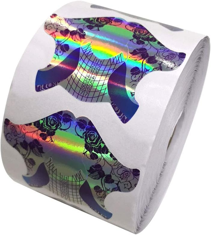 Fingerangel 500Pcs Holographic Nail Art Extension Tips Purple Color Acrylic Nail/Uv GEL Nail Form Guide Stickers, Nail Art Equipment for Salon image number 6