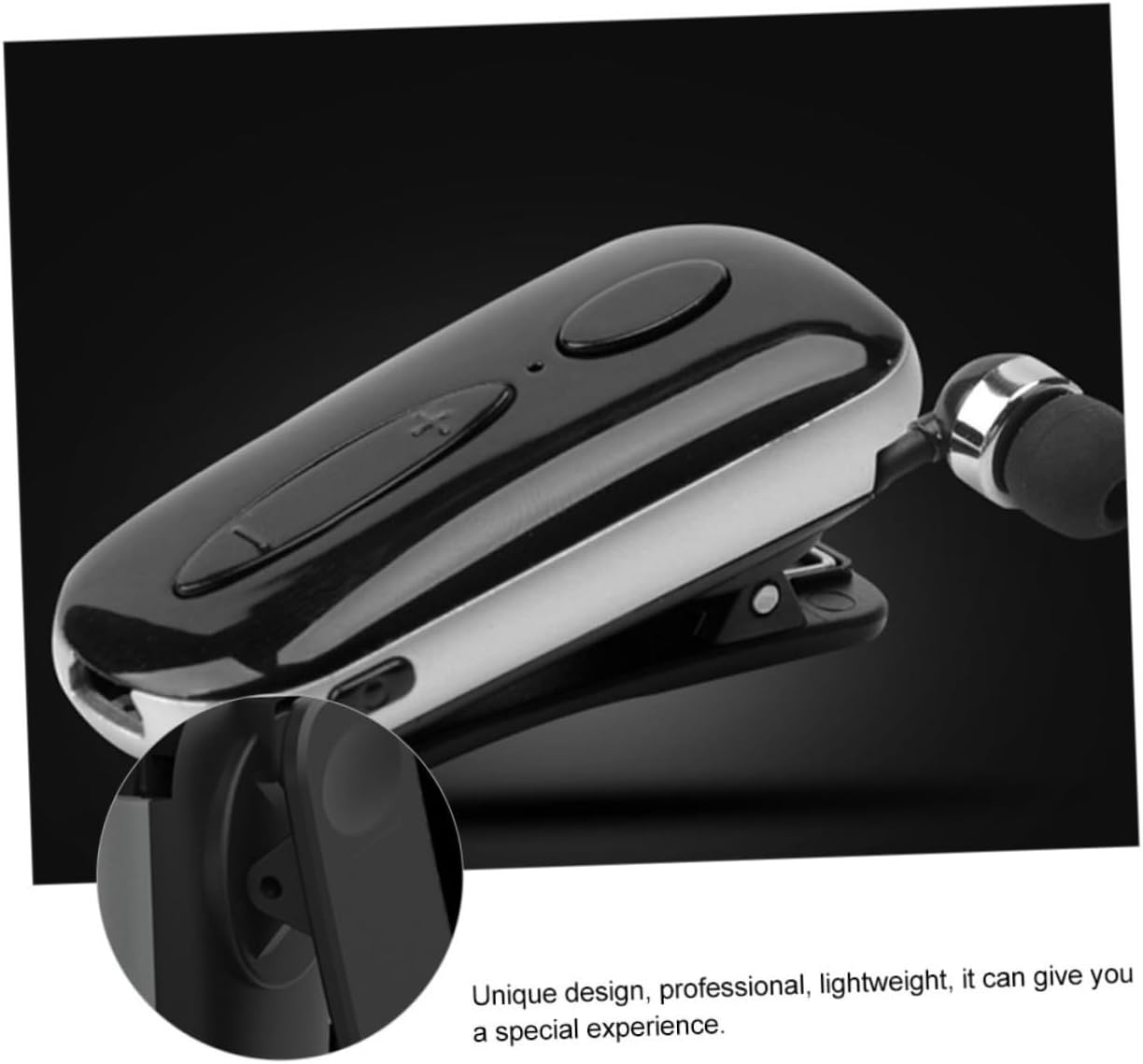 Housoutil Wireless Headset Retractable Clip-Earbuds Wireless Earbuds for Sports Running Fitness Exercise Neckband Design image number 1