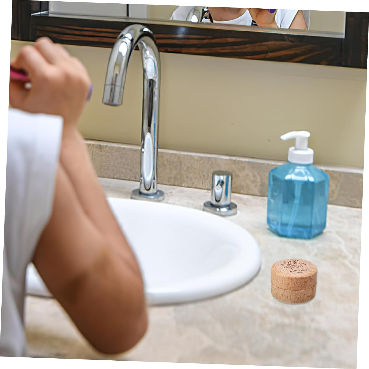 MAGICLULU Tooth Fairy Box Wooden Deciduous Tooth Storage Box for Boys and Girls Cute Design for Boys and Girls as Keepsake