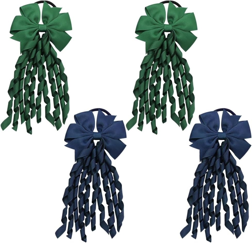 TRKETK Pack of 4 Spiral Hair Bands with Tassels Elegant Bow Hairband Women'S Cute Hair Accessories Perfect for Stylish Hairstyles for Wedding Christmas Hair Birthday image number 5