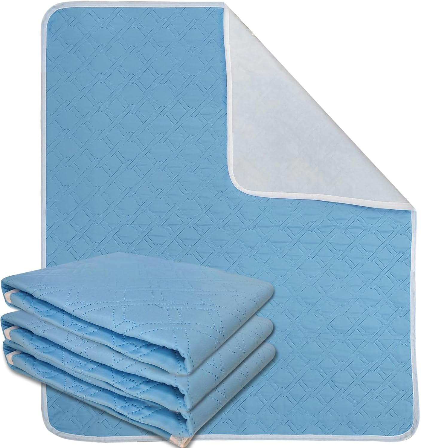 ROTOPATA Incontinence Bed Pads Washable Waterproof, Large Reusable Pee Chucks Sheets, Mattress Pads Underpads Protector for Adults, Elderly, Kids, Baby and Pets Potty Training (4Pcs, 86 Cm X 131 Cm) image number 1