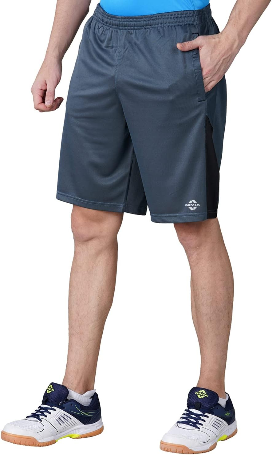 Nivia Sporty_4 Shorts (Teal Blue, M) | Light Weight | Comfortable | Stylish | Casual | Gym | Running image number 6