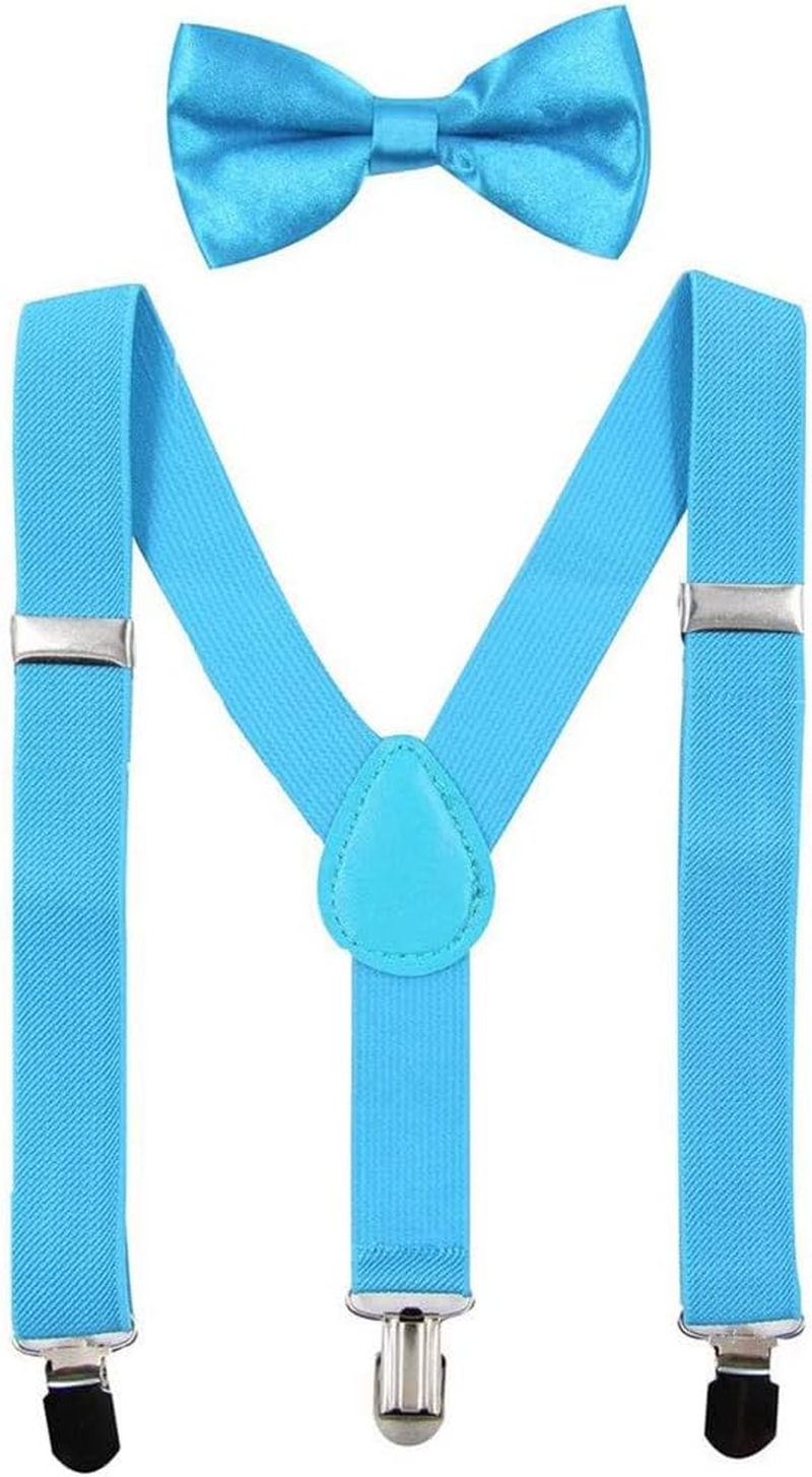 Children Kids Baby Elastic Suspenders Belt Bow Tie Set Boys Girls Bowtie Braces Ac4752 image number 2