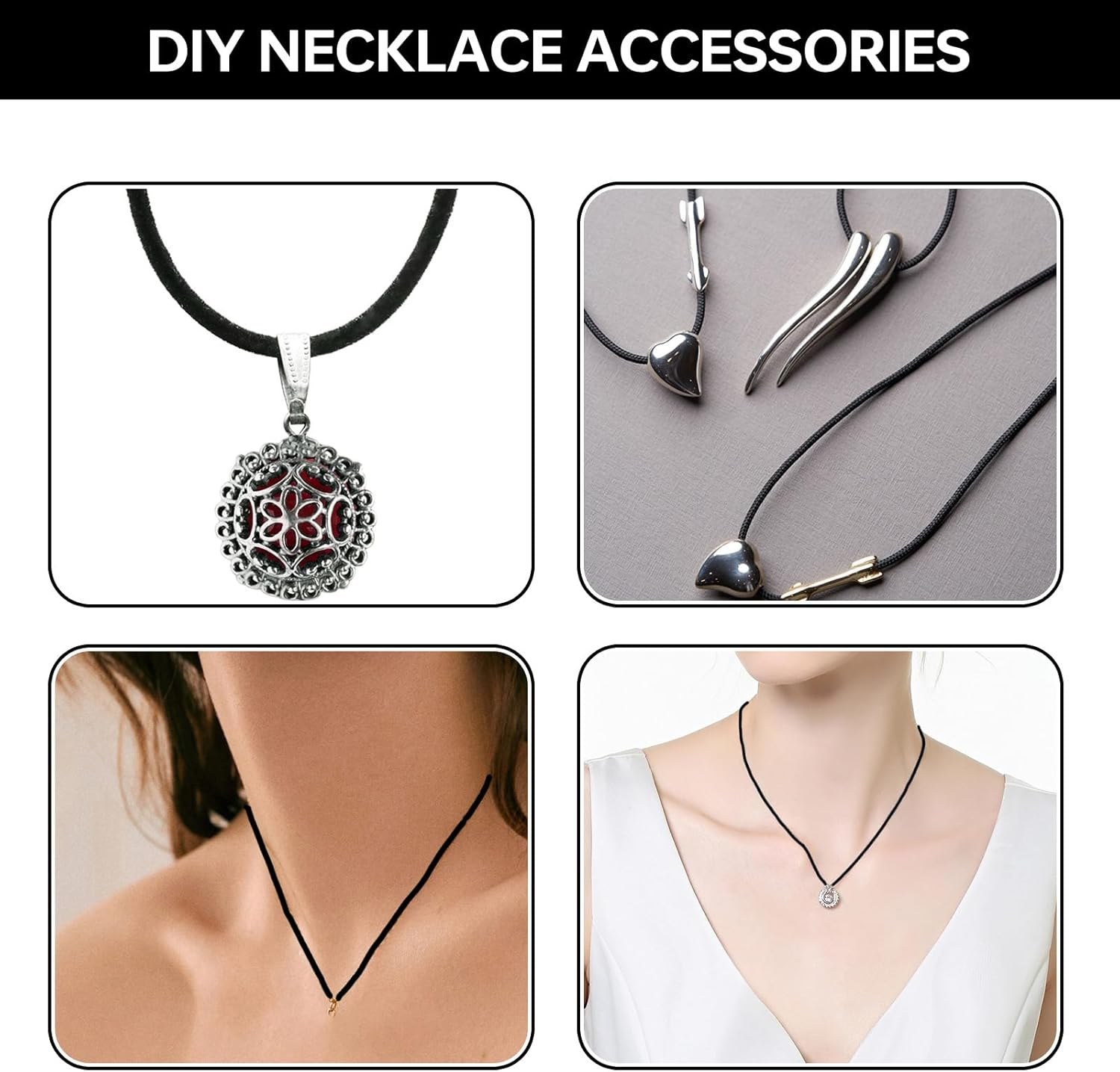 10Pcs Necklace Cord, 2Mm Black Leather Adjustable Necklace Waxed Cord with Lobster Clasp, Soft Rope Long Chain Ropes Wax Rope Chain Braided String Fine for DIY Pendant Making Bracelet Necklaces image number 4