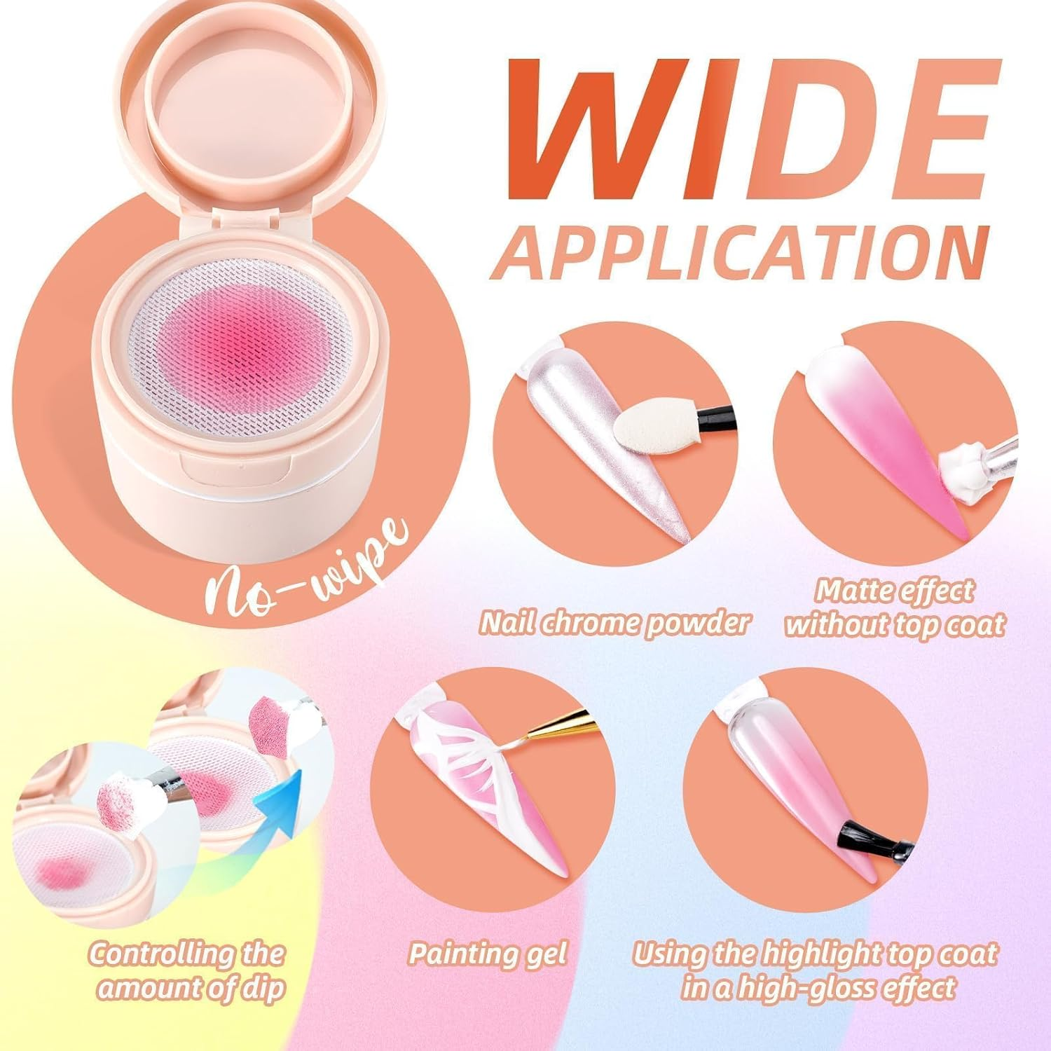 U-Shinein Cushion Gradient Painting Gel, Ombre Nails Aura Nails Full Coverage Precise Control of Each Strokelong Lasting French Manicure Soak off UV LED DIY Nail Art,White image number 4