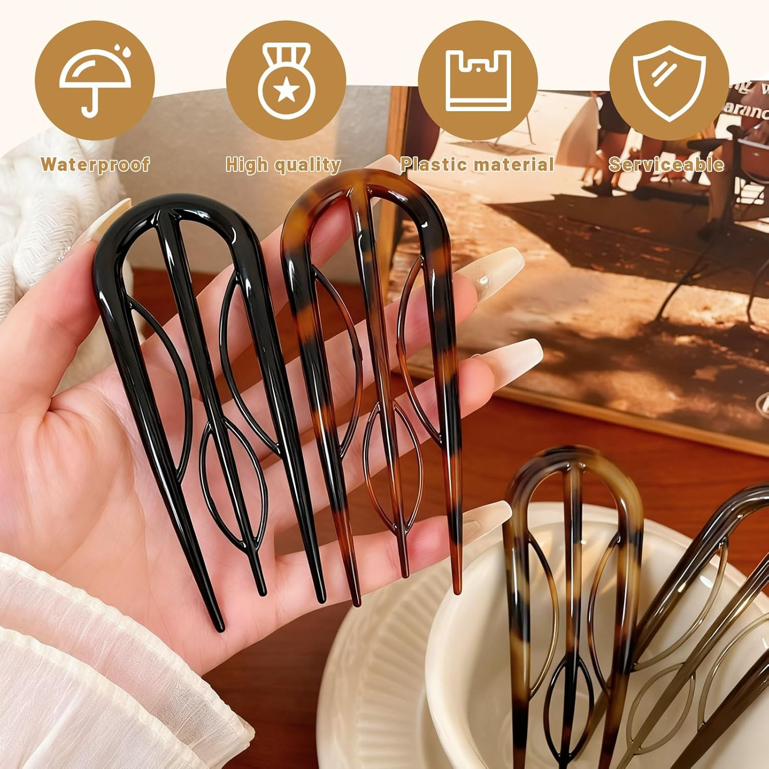 Xanthelle Hairpin, 6 Pieces French Hairpin and French Pin as Bobby Pins with Hairpin and French Hair Clip for Elegant Updos