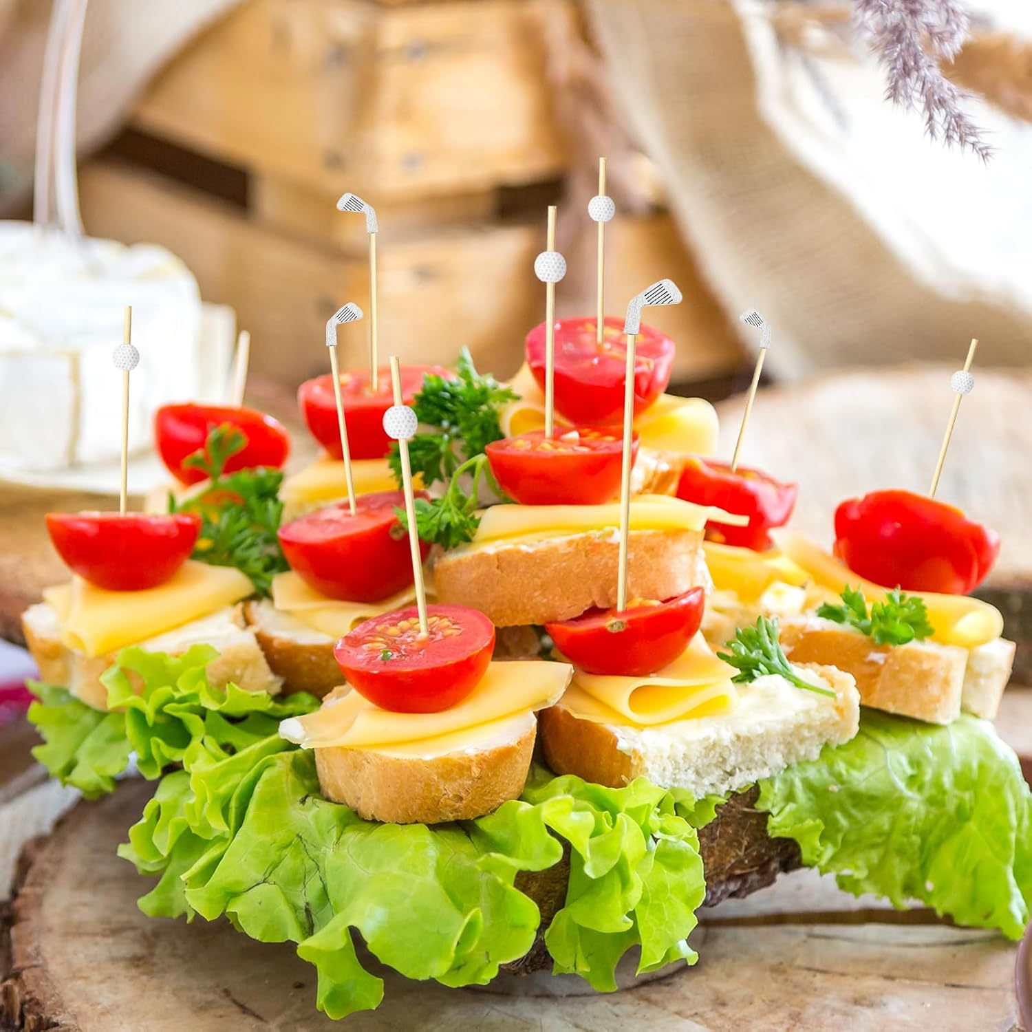 Yesaior 240Pcs Golf Cocktail Toothpicks, Disposable Long Bamboo Golf Toothpicks Sandwich Fruit Cocktail Picks for Catered Events Buffet Party Holiday Supplies image number 3
