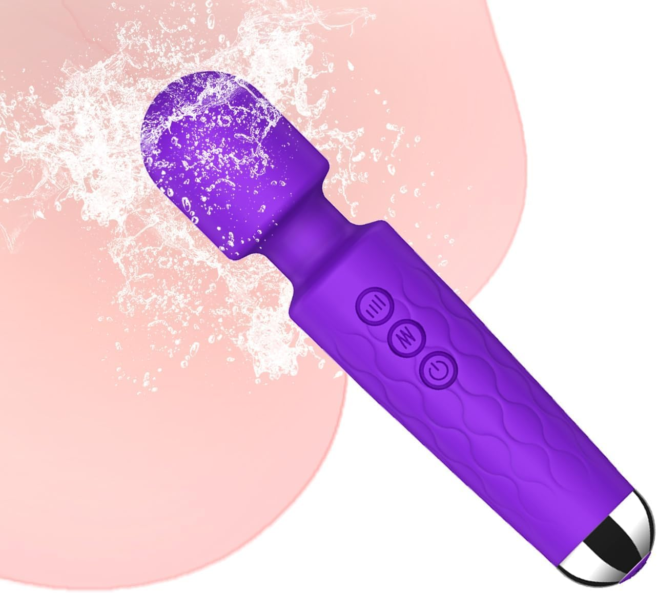 Vibrator Wand for Women - 20 Patterns & 8 Speeds G-Spot/Clitoral Stimulator, Quiet Cordless Dildo Massager, Submersible Adult Sex Toy Rechargeable Waterproof Big (Purple) image number 6
