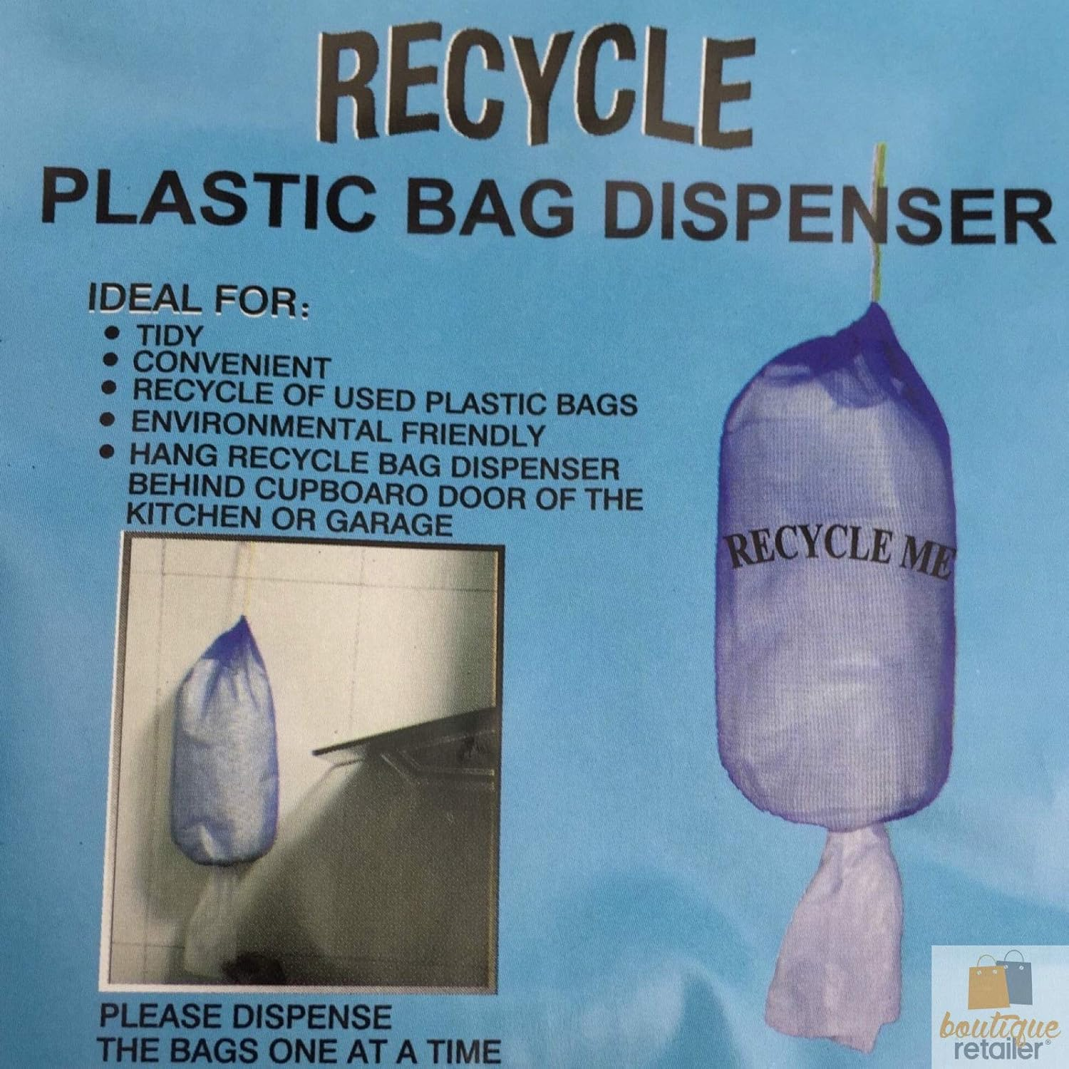 Boutique Retailer Plastic Storage Mesh Recycle Bag Holder Dispenser, 40 Cm image number 2