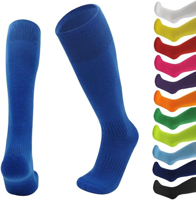 1STLY FITNESS - Socks Knee High 1 Pair Large SIZE 7-13, EU38 - EU44 Adults Soccer Football Hockey Rugby Sports Sweat Wicking Slip Proof Plain Colours image number 2