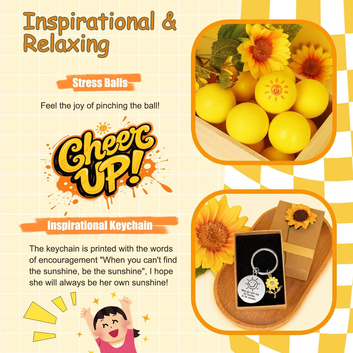 Birthday Gifts for Women,10Pcs Unique Gift Basket Set for Women, Happy Birthday Gift Ideas, Mothers Day, Best Friend Birthday Xmas Gifts.(Yellow) image number 6