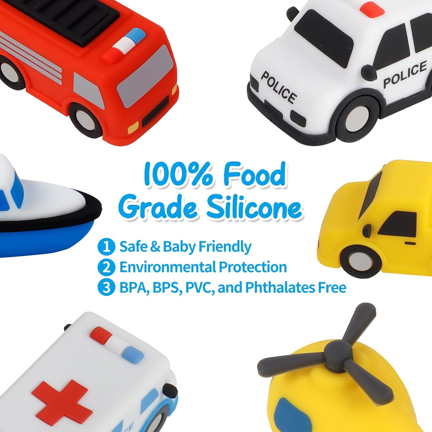 Light up Bath Toy -Tow Truck, 100% Food Grade Silicone Vehicle Bathtub Toys, Shake-Activated Light up Airplane Toy Flash & Lights Color Change, Soft & Squeezable for Baby&Toddler (1 Pack) image number 5