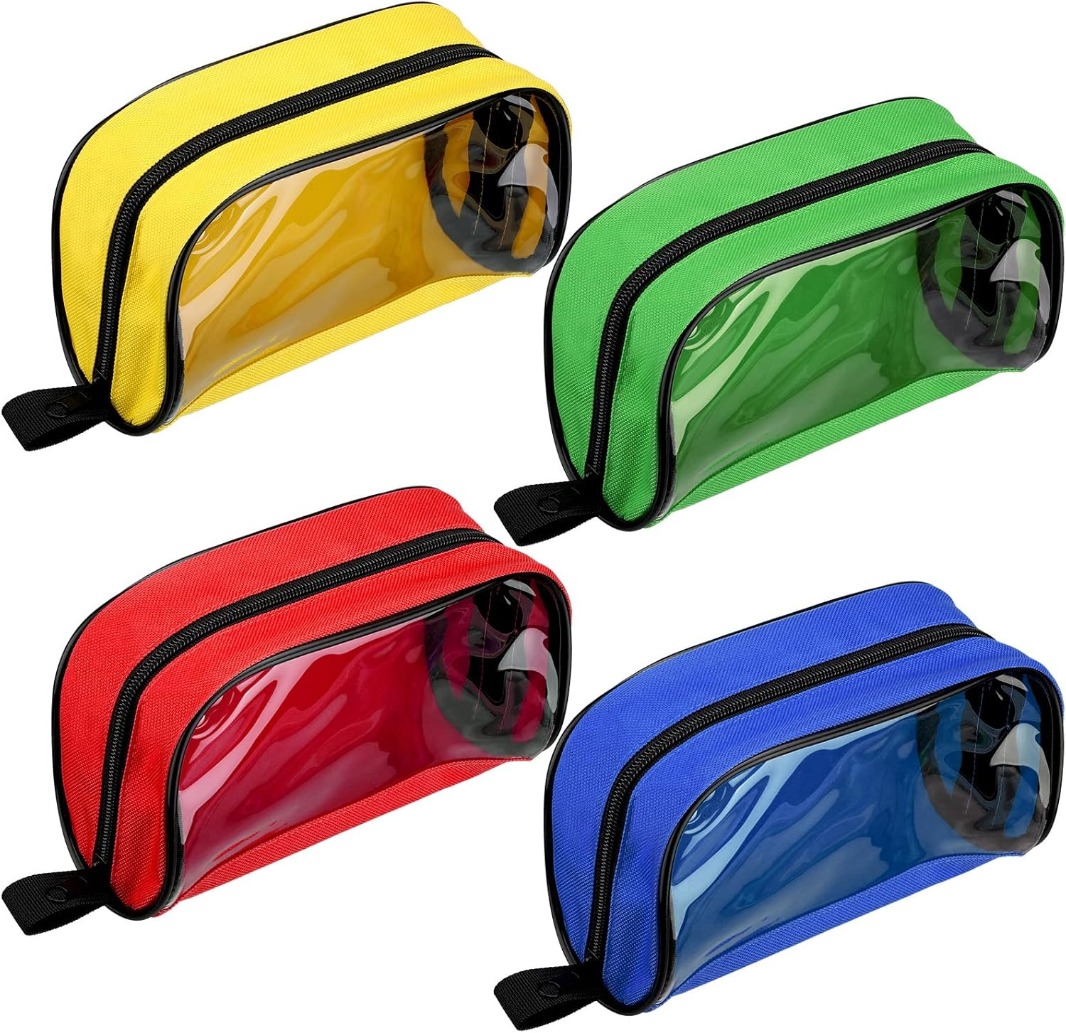 4 Pcs Empty First Aid Bag Color Coded Kit Accessory Pouches Zippered Organizer Storage Pouch Case with Transparent Window for Medical Supplies Travel, 4 Colors image number 6