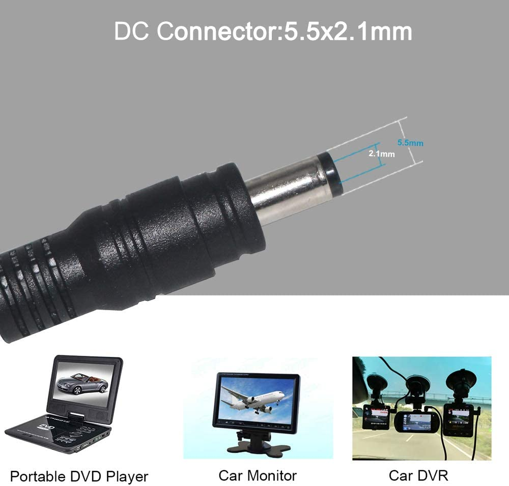 12V Cigarette Lighter Female Socket to DC 5.5 Mm X 2.1Mm Barrel Plug 30CM 12 Volt Car Cigarette Socket with Cover image number 4