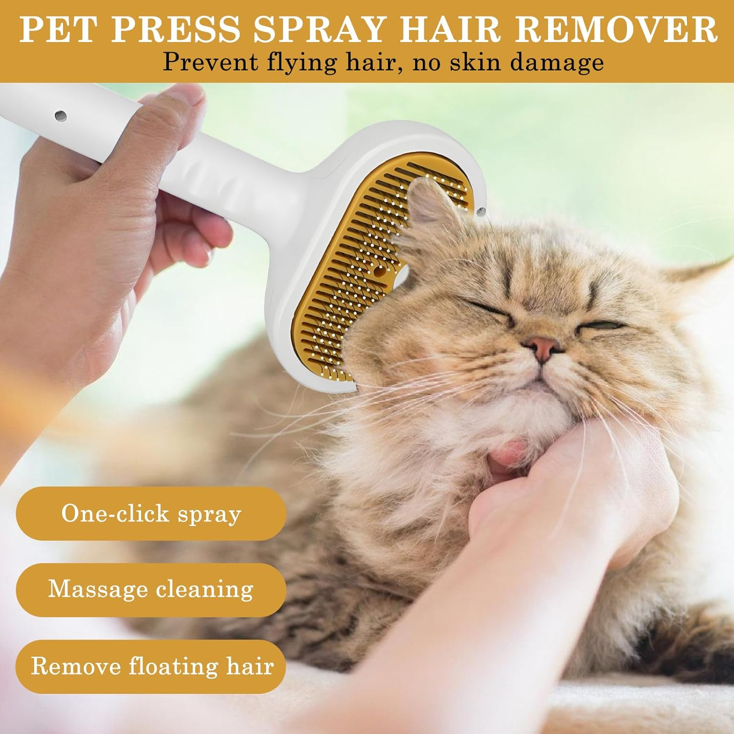 Spray Comb for Cats Hairy Cats: WIYETY Cat Brush with Steam Spray, Dog Brush with Water Tank, Pet Spray Hair Comb, Cat Grooming Brush, Clean Pet Hair Brushes for Dogs and Cats