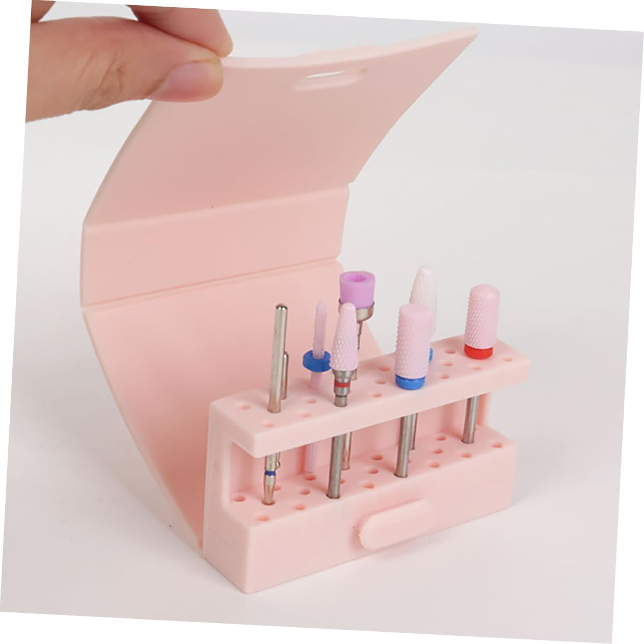 LOORGVEL Nail Drill Bit Holder Stand Nail Art Organizer Manicure for Home Salon