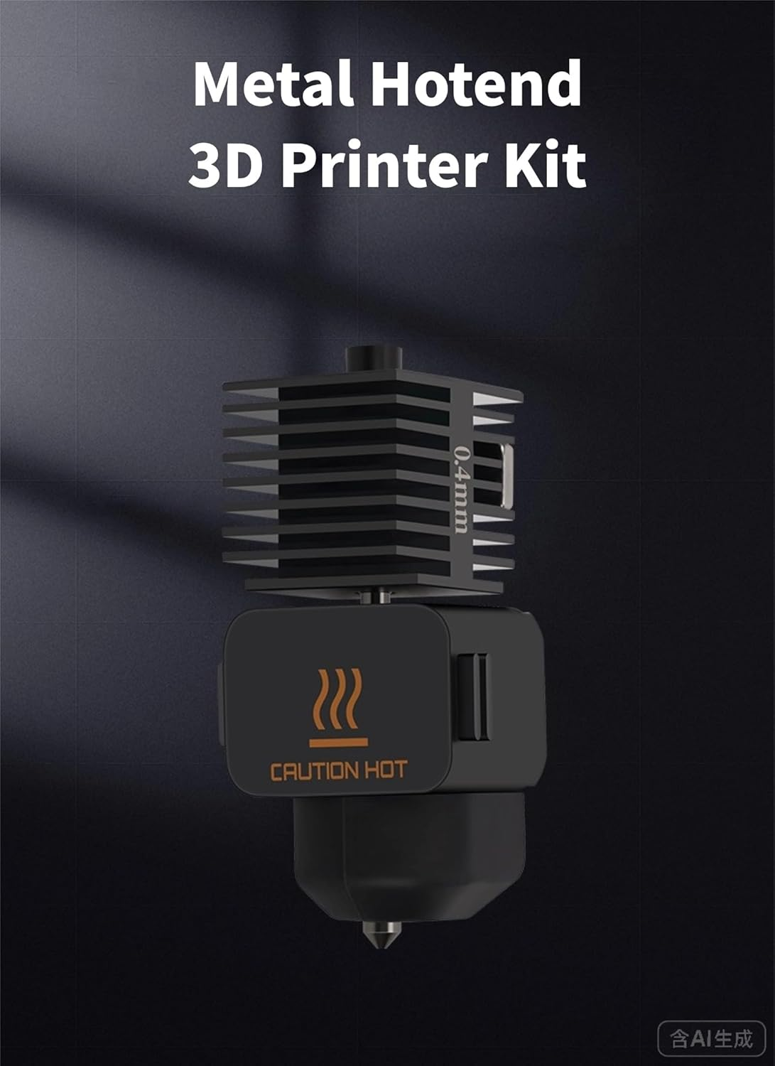 Diyeeni for A1/A1 Mini Hotend Kit, 3D Printer Head Hot End Kit Extruder, High Temperature Hardened Steel Nozzle with Silicone Cover Sock & Wrench, 3D Printer Accessories (0.4Mm)