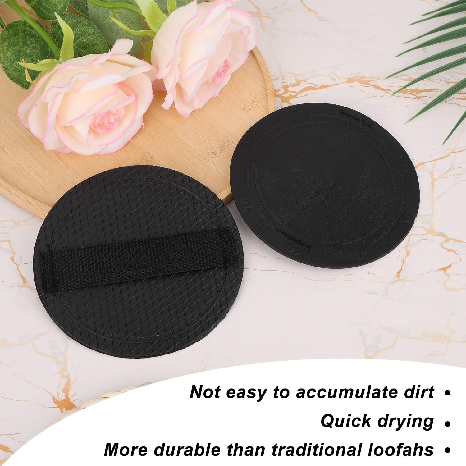 4Pcs Shower and Bath Tool Set, Deep Exfoliating Body Scrubber Gentle Dead Skin Removal for Men & Women Suitable on All Skin Types