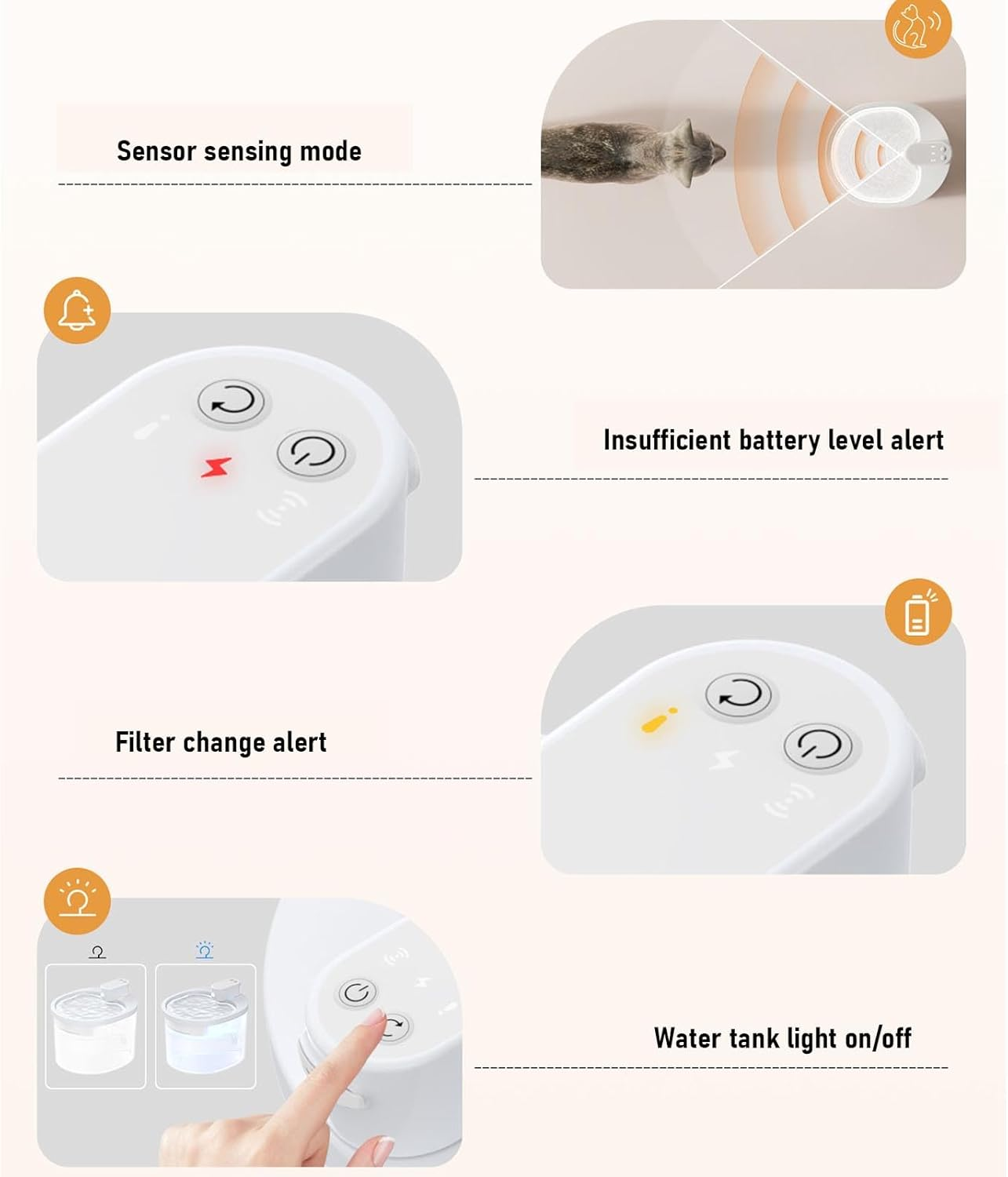 Generic Cat Water Fountain, 2.5L Automatic Pet Water Fountain Quiet Circulating Dog Dispenser with Filters, Easy Cleaning Drinking for Cats, Dogs Small Animals image number 3