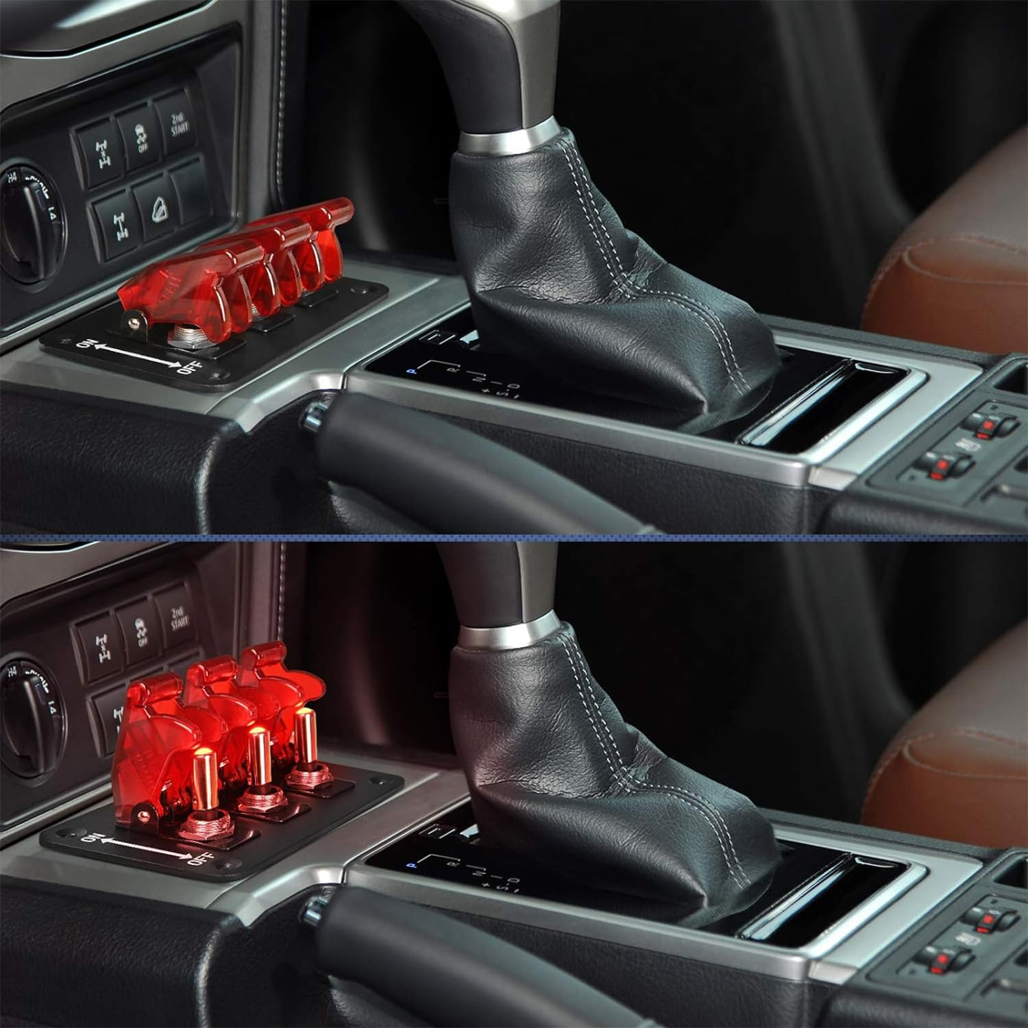 Toggle Switch with Lamp, Waterproof Toggle Switch 5Pcs with Weatherproof Boot Cap Cover - Heavy Duty On-Off Switch for Auto Car Marine Boat, 12V 20A, Plastic and Metal image number 3