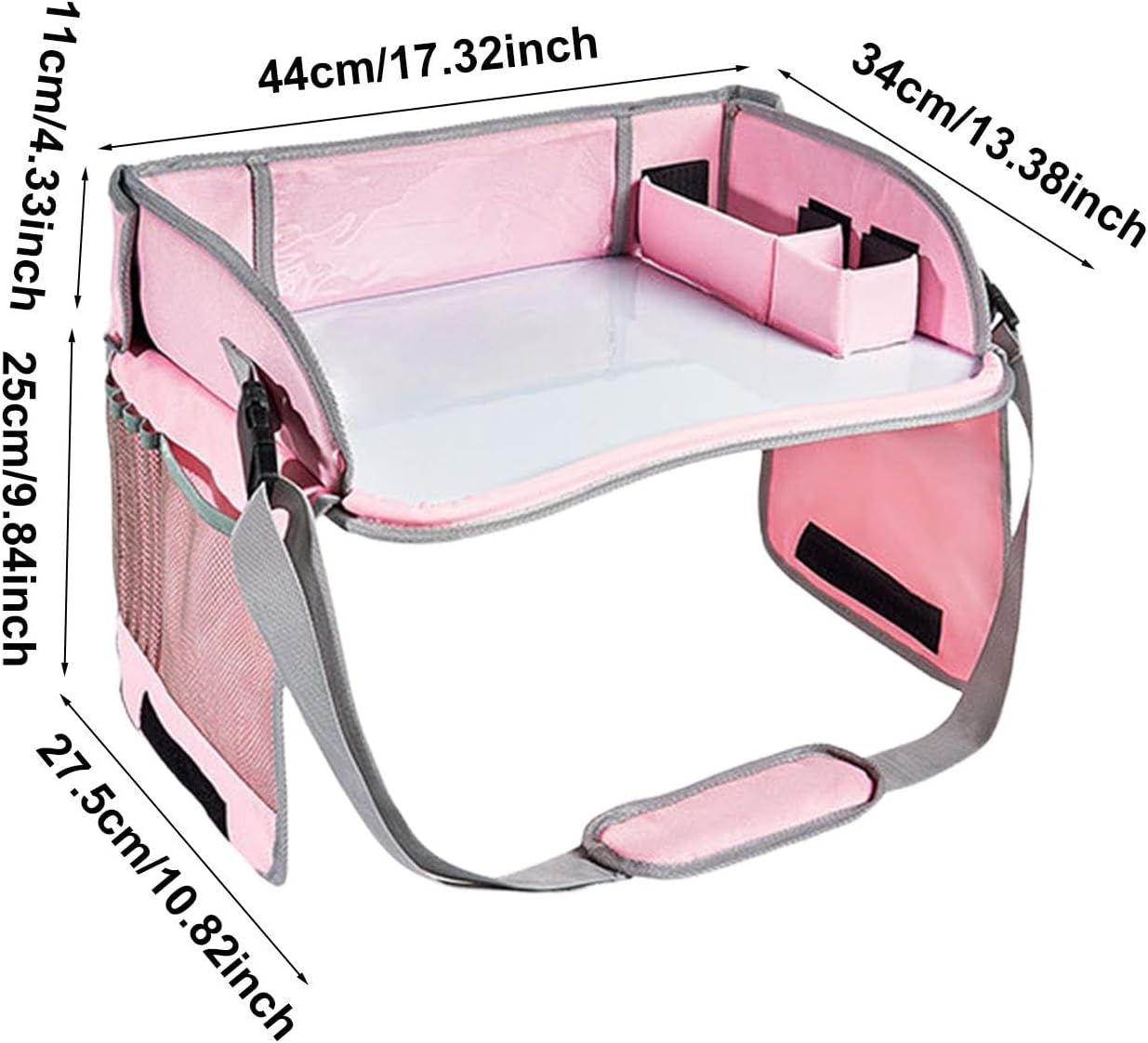 Car Seat Travel Tray,Kids Lap Tray for Car Seat - Portable Car Seat Activity Table Tray, Car Seat Snack Game Tray for Airplane and Stroller - Pink image number 1
