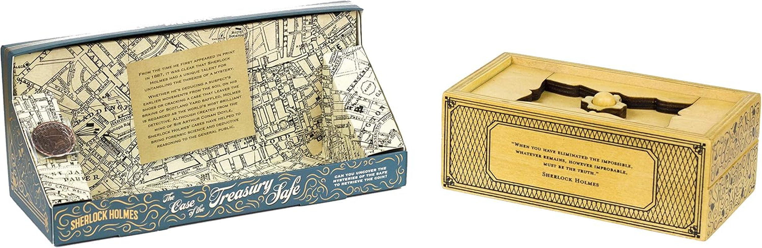 Professor Puzzle Sherlock Holmes the Case of the Treasury Safe Wooden Puzzle Box image number 3