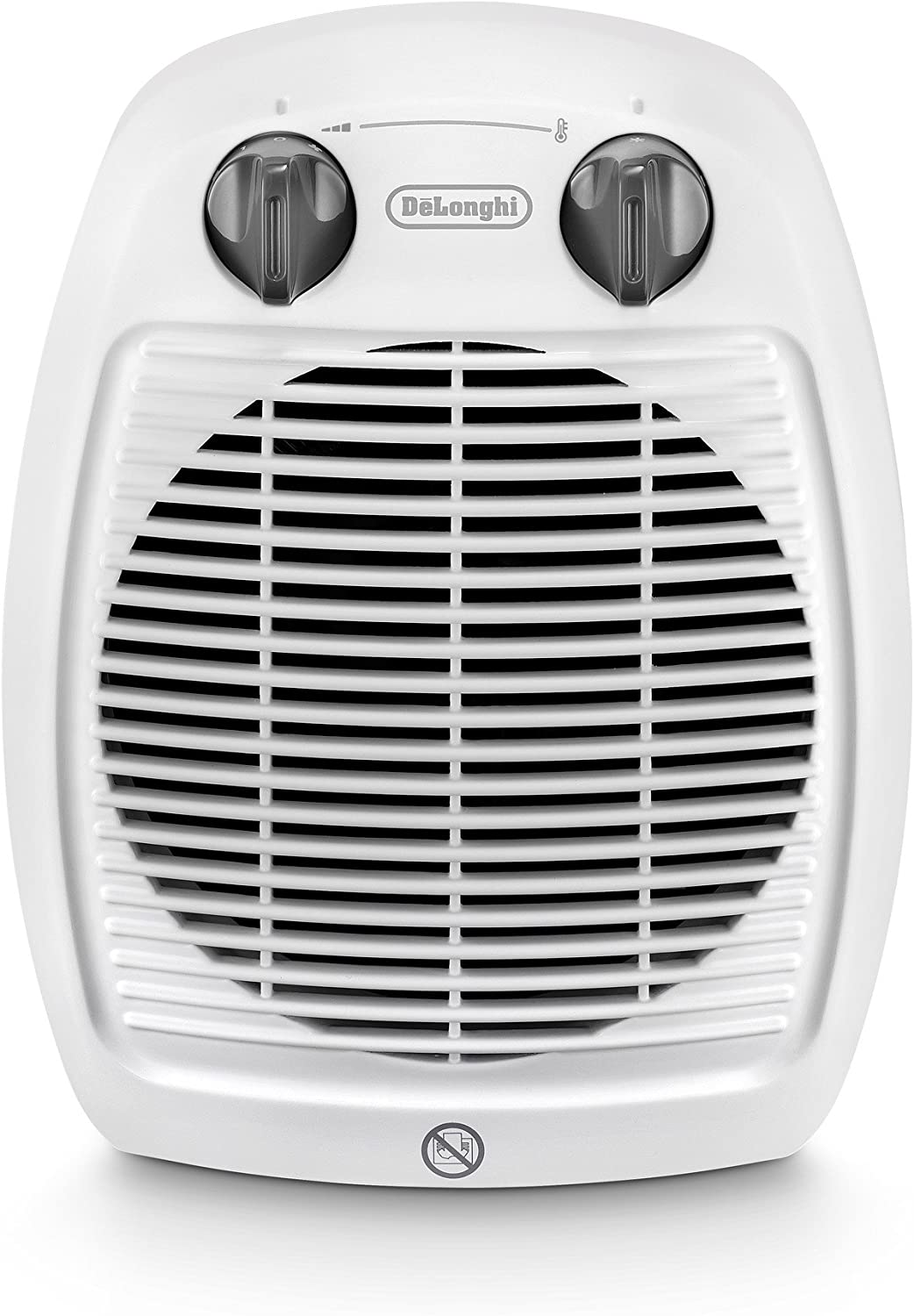 De'Longhi Hva 3220 Vertical Fan Heater, Noiseless, 2 Power Levels, Drip Protection, Thermostat, Handle, Frost Protection, Double Insulation, White image number 1
