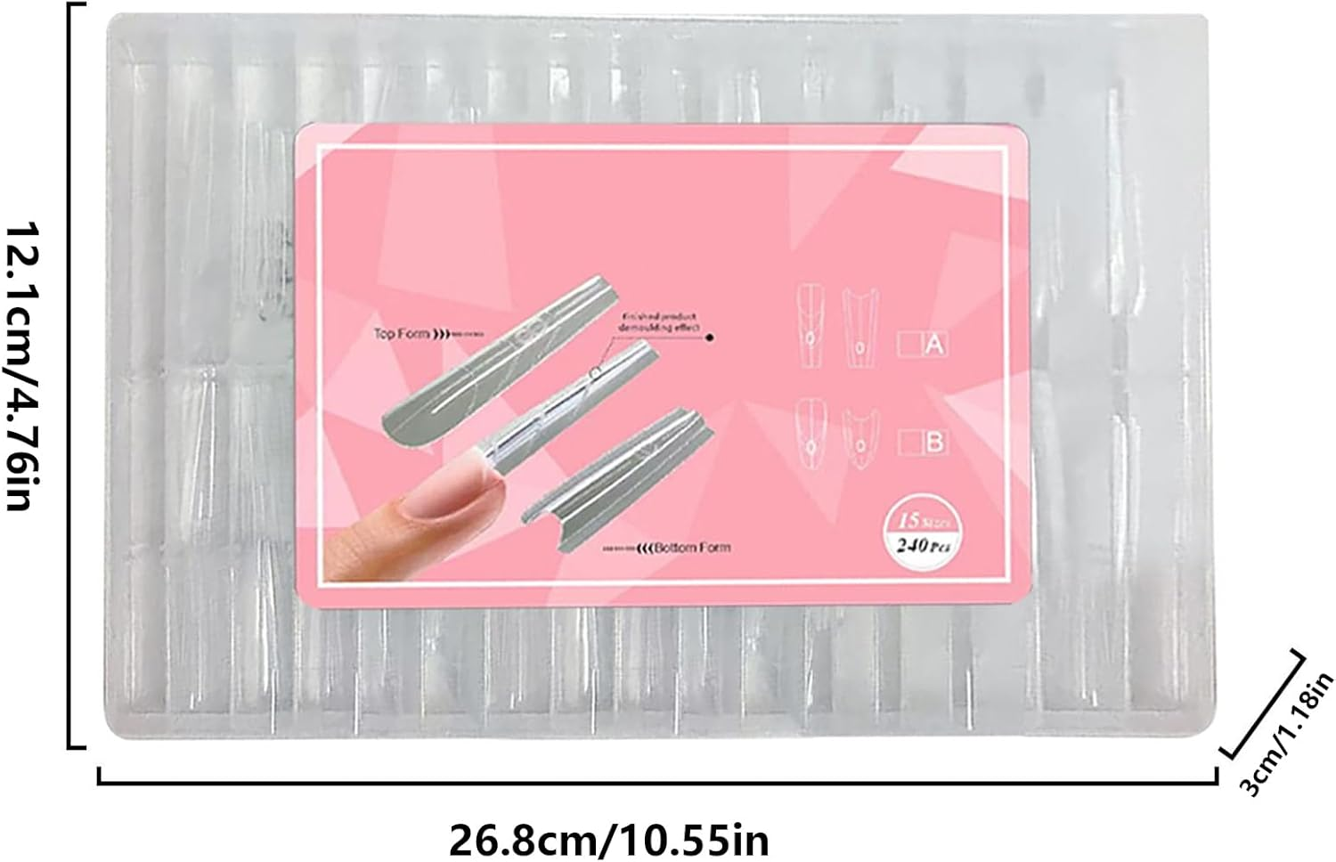 240PCS Sandwich Nail Form | Nail Duals Forms for Gel Nails Extension | Professional Gel Nails Extension Forms Duals-Sided, Quick Building, for Personal Salon Home Fashion Beauty Manicure Daily Styling image number 5