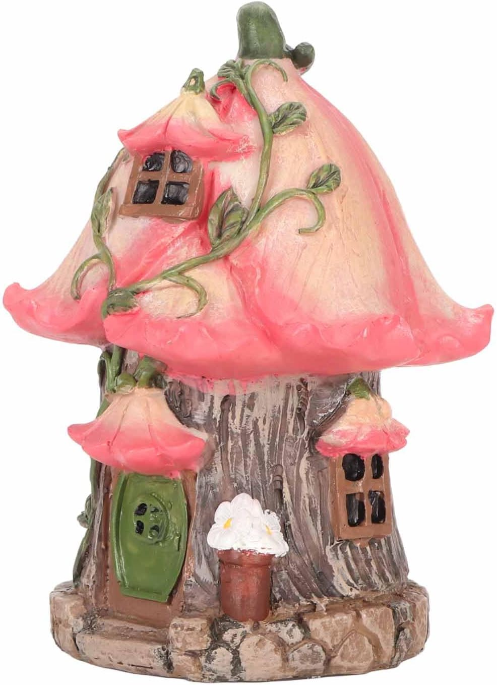 Gernie Fairy Garden House, Resin Gnome Fairy House, Waterproof, UV Resistant, Garden Decor, Pink, Gnome Home, Garden Cottage, Patio Yard Decor image number 2