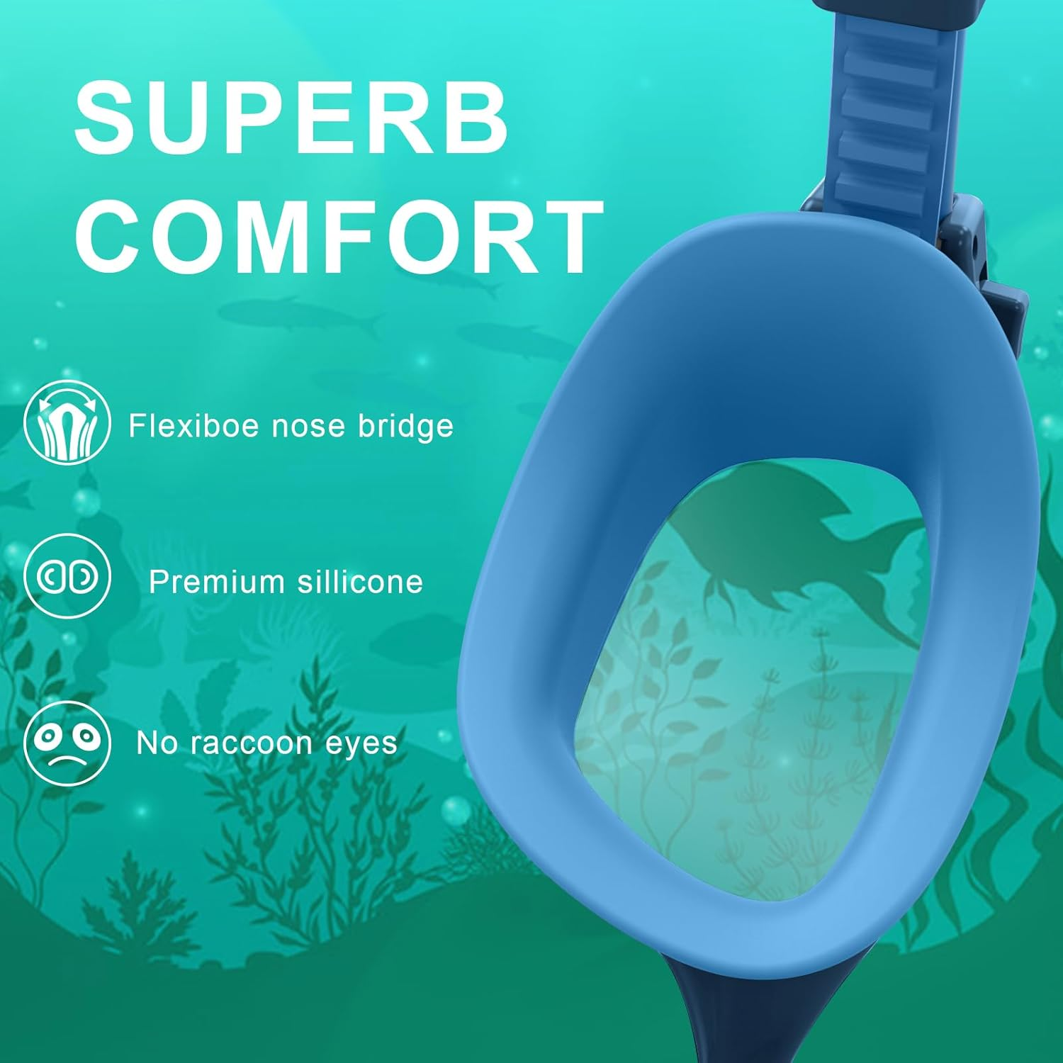 Kids Swim Goggles,Super Anti-Fog Swimming Goggles for Kids Age 7-12 Boys and Girls