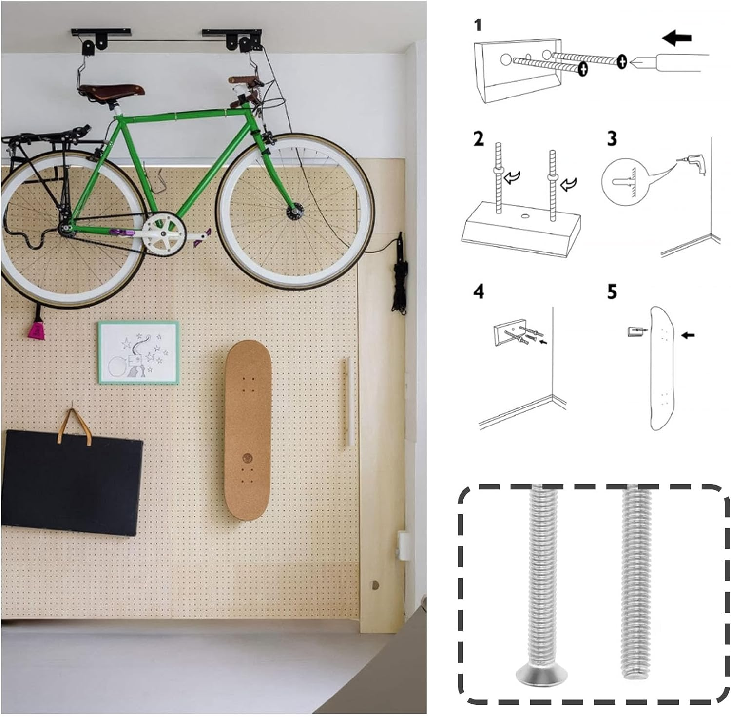 Emagtech 2Pcs Acrylic Wall Deck Hanger Acrylic Skateboard Wall Mount Bracket Skateboard Wall Hanger Acrylic Wall Deck Holder Wall Decoration Hanger image number 6