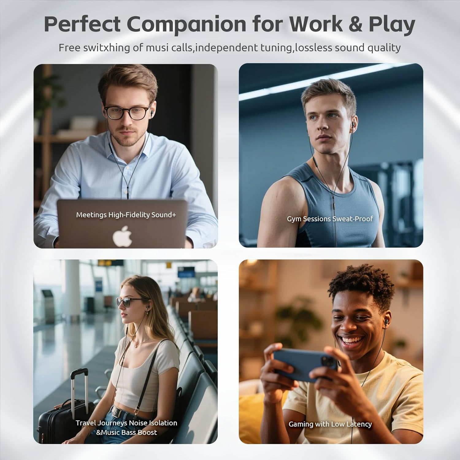 USB C Headphones for Iphone 15 16 Pro,For Samsung S20-S23 A53 A54 Type C Wired Earbuds,Built-In Microphone Hi-Fi Bass Earphones,4.9Ft Long Cord Magnetic In-Ear Ear Buds with 6 Ear Tips(Black) image number 5