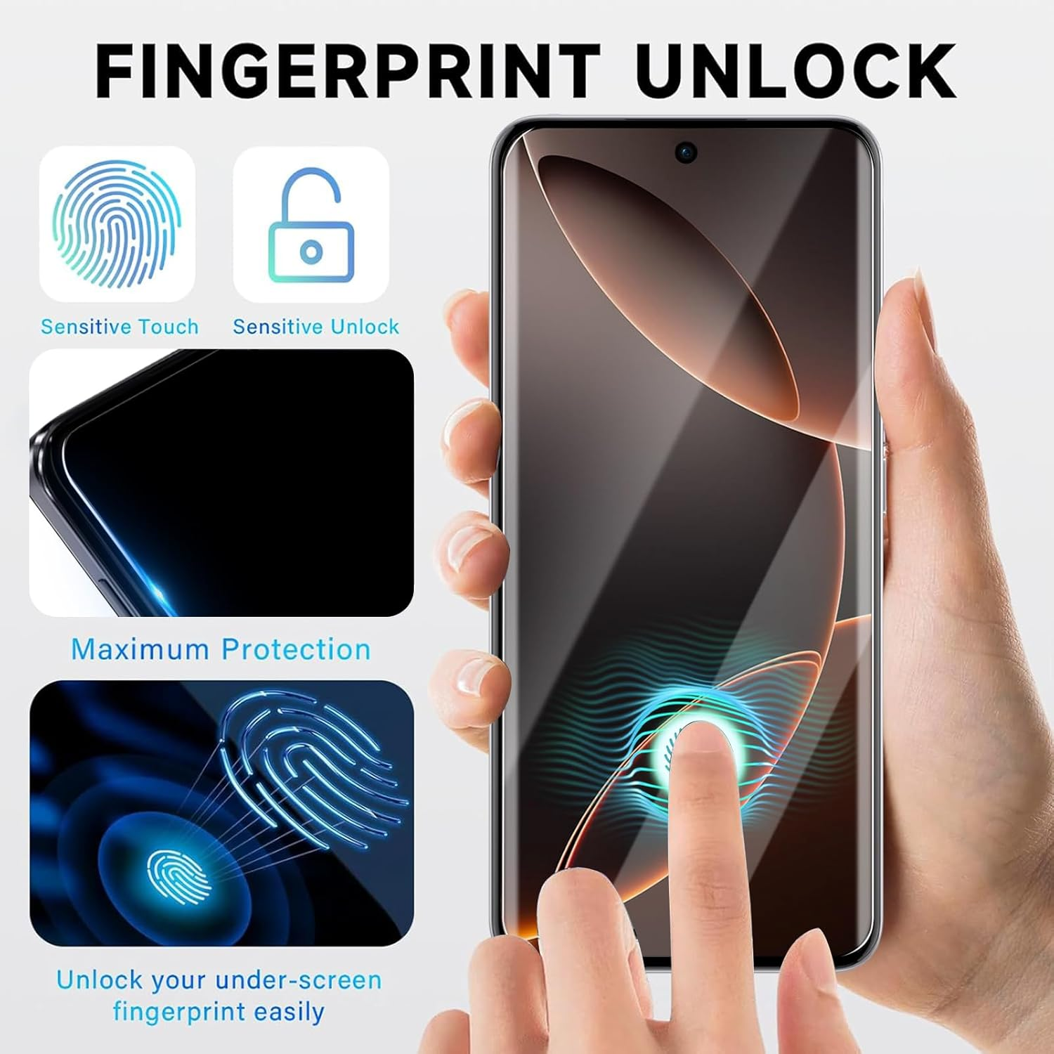 2 Pack for OPPO Reno 12 5G Screen Protector,Hd Tempered Glass,3D Full Coverage,9H Hardness,Anti-Scratch,Bubble Free for Reno 12 5G