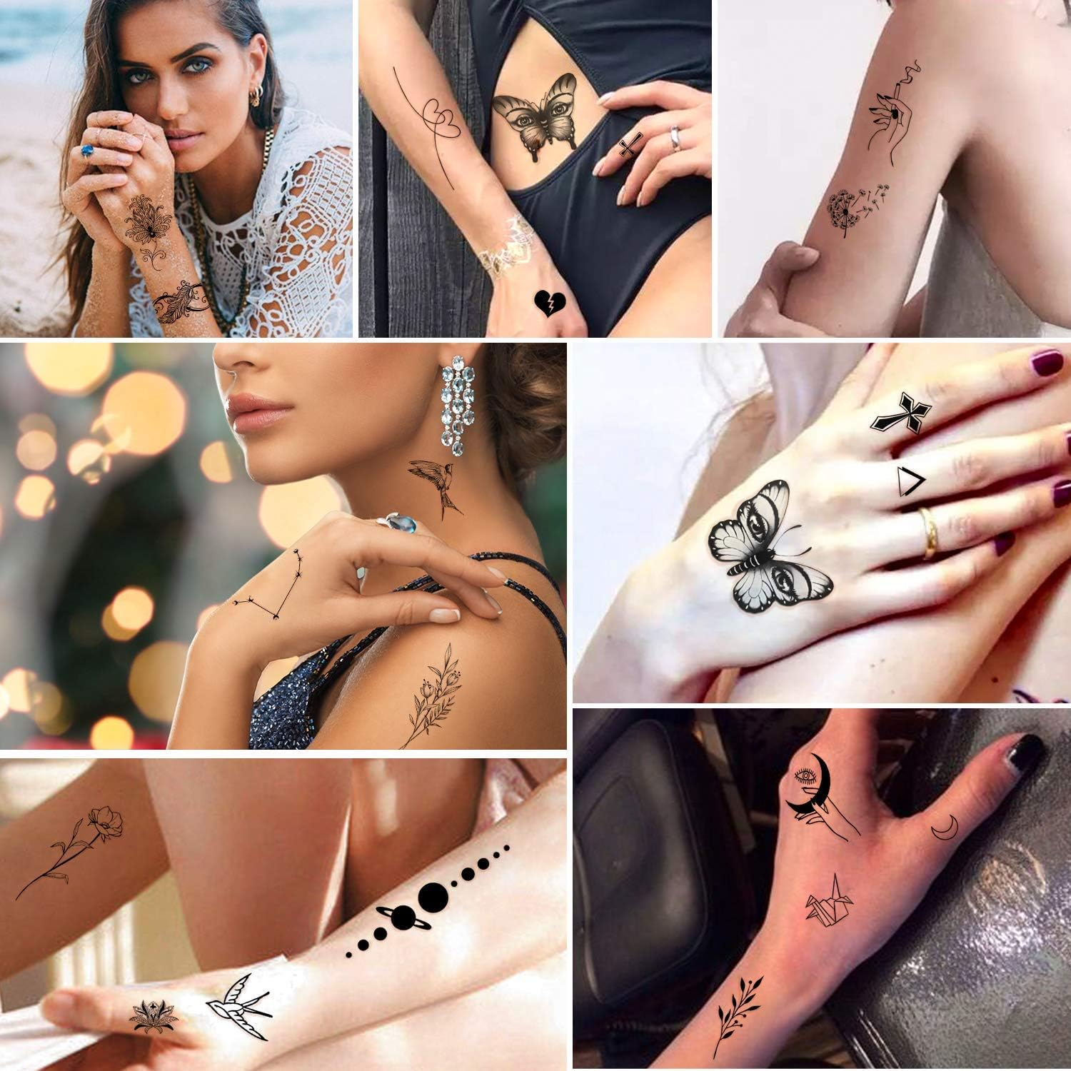 Yazhiji 49 Sheets Large Sexy Flowers Collection Waterproof Temporary Tattoos Lasting Tattoos for Women and Girls. image number 6