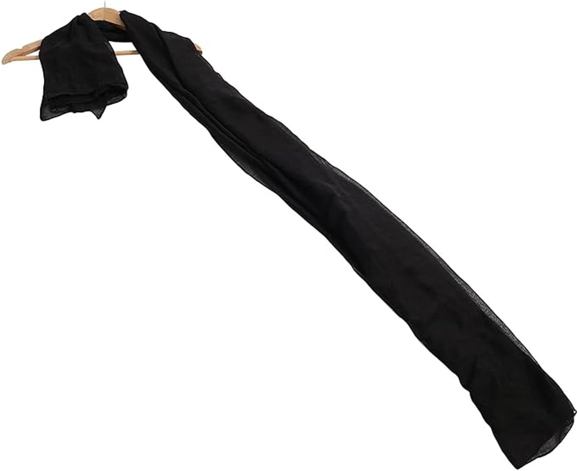 Women'S Cotton Scarf - Light Soft Solid Color Shawl Wrap, 70.8"L&times;35.43"W (180&times;90Cm),Black image number 1