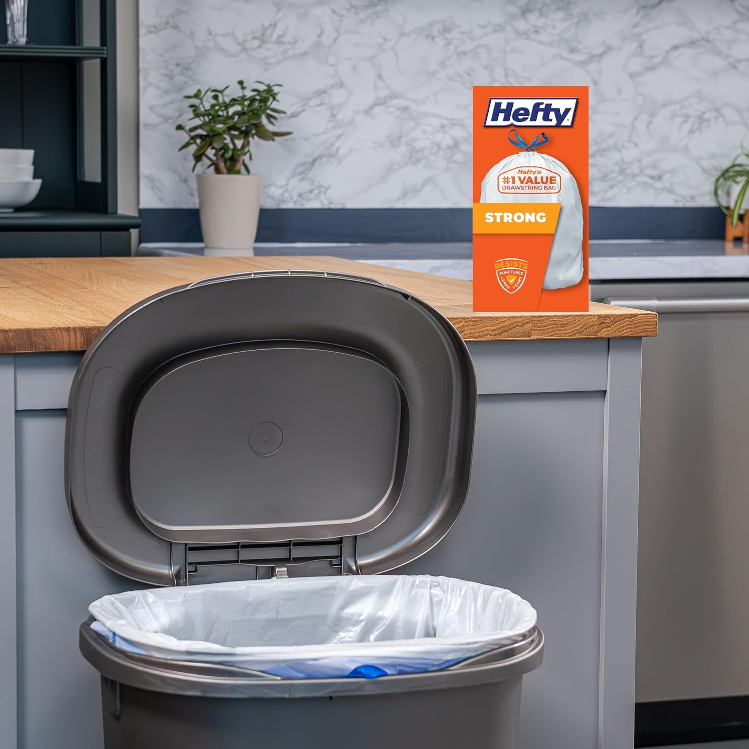 Hefty Strong Tall Kitchen Trash Bags - 13 Gallon, 120 Count image number 5