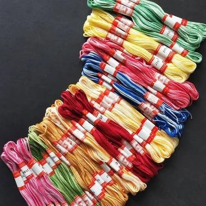 Embroidery Floss for Cross Stitch Threads Embroidery Thread Used for Friendship Bracelets String, Cross Stitch Painting Each 8 Mtr. (50 Pieces Design 1 (8888)) image number 5